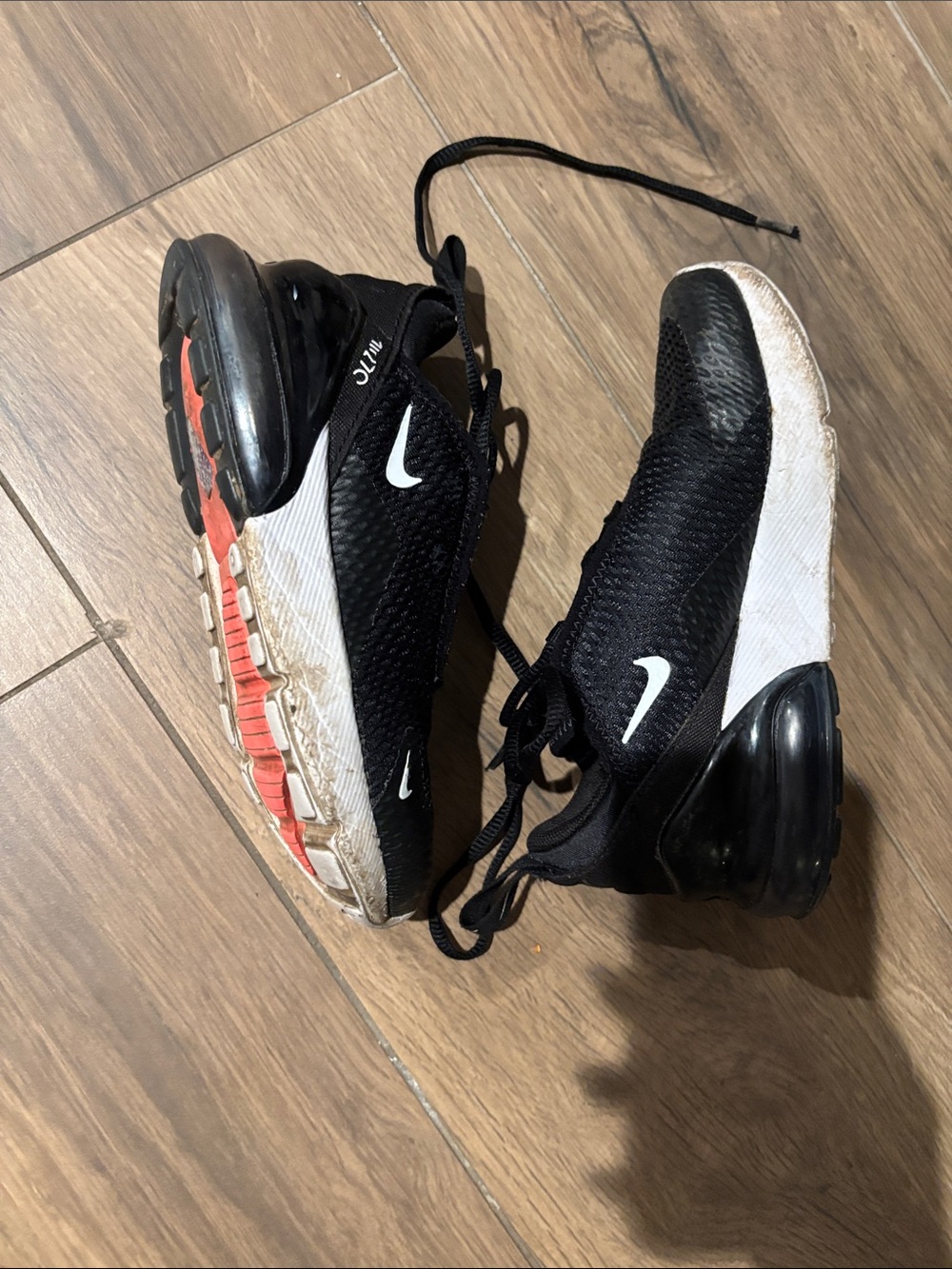 Nike Black, White & Red Mesh Running Shoes